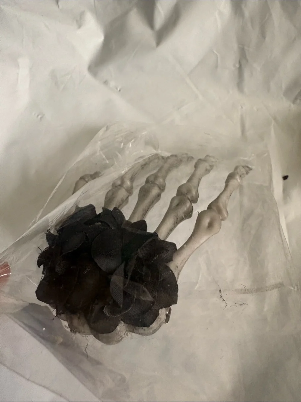 Gothic-style skeleton hand hair clip